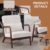 Rbied Mid-Century Modern Style Wood Accent Chair Living Room Chairs Reading Chair with Pillow and Cushion - 3 of 4