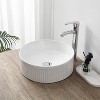 JONATHAN Y Element 14.75 in. W x 14.75 in. D Modern Designer Round Fluted Ceramic Bathroom Vessel Sink - 2 of 4
