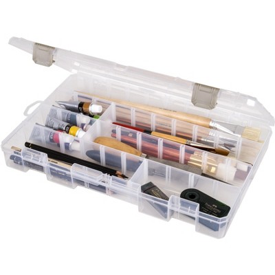 Large Clear Plastic Craft Organizer with Dividers