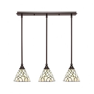 Toltec Lighting Any 3 - Light Chandelier in  Dark Granite with 7" Sandhill Art Glass Shade - 1 of 1