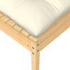 vidaXL Patio Footstool with Cream Cushion Solid Pinewood - 3 of 4