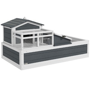 Skyzone 2-Story Tortoise Habitat Home: 3-Room w/ Mesh Top, Basking Balcony, Lockable Design, - 1 of 4