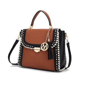 MKF Collection Flora Vegan Leather Satchel Handbag with Functional Design by Mia K - 1 of 4