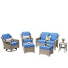 XIZZI 6 Pieces Furniture Set with Swivel Rocking Chairs, Furniture Sofa Set with Ottomans and Loveseat, Rattan Conversation Couch Set - 2 of 4