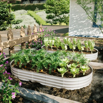 8x4x1ft Raised Garden Bed Kit, Galvanized Planter Raised Garden Bed, Heavy Duty, Rust-Resistant, Easy to Assemble