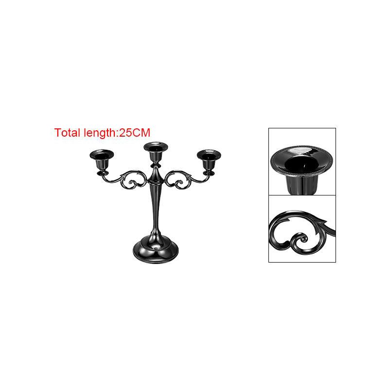Unique Bargains Home Decor Wedding Birthday Party Dinning Table Candelabra Candle Holders 3 Arm Metal Candlestick 1 Pc, 5 of 7