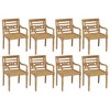 vidaXL Batavia Chair Set of 8 Teak Solid Teak Wood Standard Durable - 2 of 4