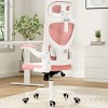 GlasFlength Task and Office Chairs Adjustable Office Chair Ergonomic Swivel Chair Computer Arm Chair for Long Sitting, Pink, 23.43"*23.43"*48.4" - 4 of 4
