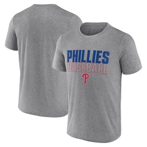 MLB Philadelphia Phillies Men's Gray Athletic T-Shirt - 1 of 3