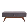 PAGED Storage Ottoman Bench Modern Shoe Bench with Wood Legs, Teddy Fabric End of Bed Table for Living Room, Bedroom, Entryway - 3 of 4