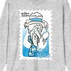 The Year Without A Santa Claus Snow Miser Stamp Crew Neck Long Sleeve Athletic Heather Men's Tee - 2 of 2