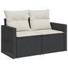 vidaXL Garden Sofa Black PE rattan  UV-resistant materials - 4 of 4
