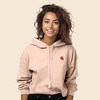 Dalix Strawberry Embroidered Fleece Cropped Hoodie Cold Fall Winter Women - 2 of 4