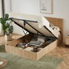 GDFStudio Bright Rustic Wooden Corrugated Curved Queen Size Storage Bed - 2 of 4