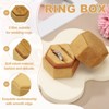 Unique Bargains Velvet Vintage Ring Display 2 Slot Hexagon Jewelry Storage Box - 3 of 4