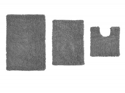 Fantasia Bath Rug Collection Cotton Shaggy Pattern Tufted Set of 3 Bath Rug Set - Home Weavers