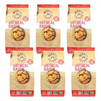 Mightylicious Vegan Oatmeal Raisin Cookies - Case of 6/6.5 oz