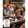 VEVOR Foldable Poker Table, 8 Player 72 in Folding Casino Leisure Table with Padded Rails and Cup Holders, Oval Portable Game Tables, Brown - 3 of 4