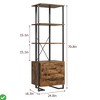 70.9"H 4-Tier Bookcase with Storage Drawers, Metal Frame and Open Display Shelves, Woodgrain Finish - 4 of 4