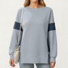 Anna-Kaci Women's Crew Neck Long Sleeve Pullover Top with Colorblock Sleeve Detail - 2 of 4
