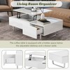 LOVMOR  Multi-functional High-gloss Surface Coffee Table with Lifted Tabletop,White - 4 of 4