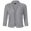 Women's 3/4 Sleeve Open Front Cropped Cardigan Sweater Lightweight Knit Short Bolero Shrugs - 2 of 4