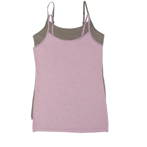 Felina Women's Organic Cotton Stretch Camisole 2-pack (slate Lavender,  X-large) : Target
