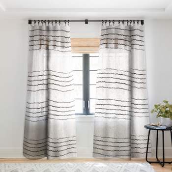 Holli Zollinger LINEN STRIPE RUSTIC Single Panel Sheer Window Curtain - Deny Designs