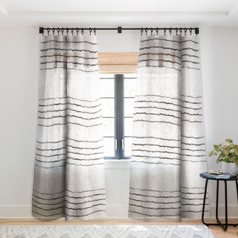 Holli Zollinger LINEN STRIPE RUSTIC Single Panel Sheer Window Curtain - Deny Designs, 1 of 7