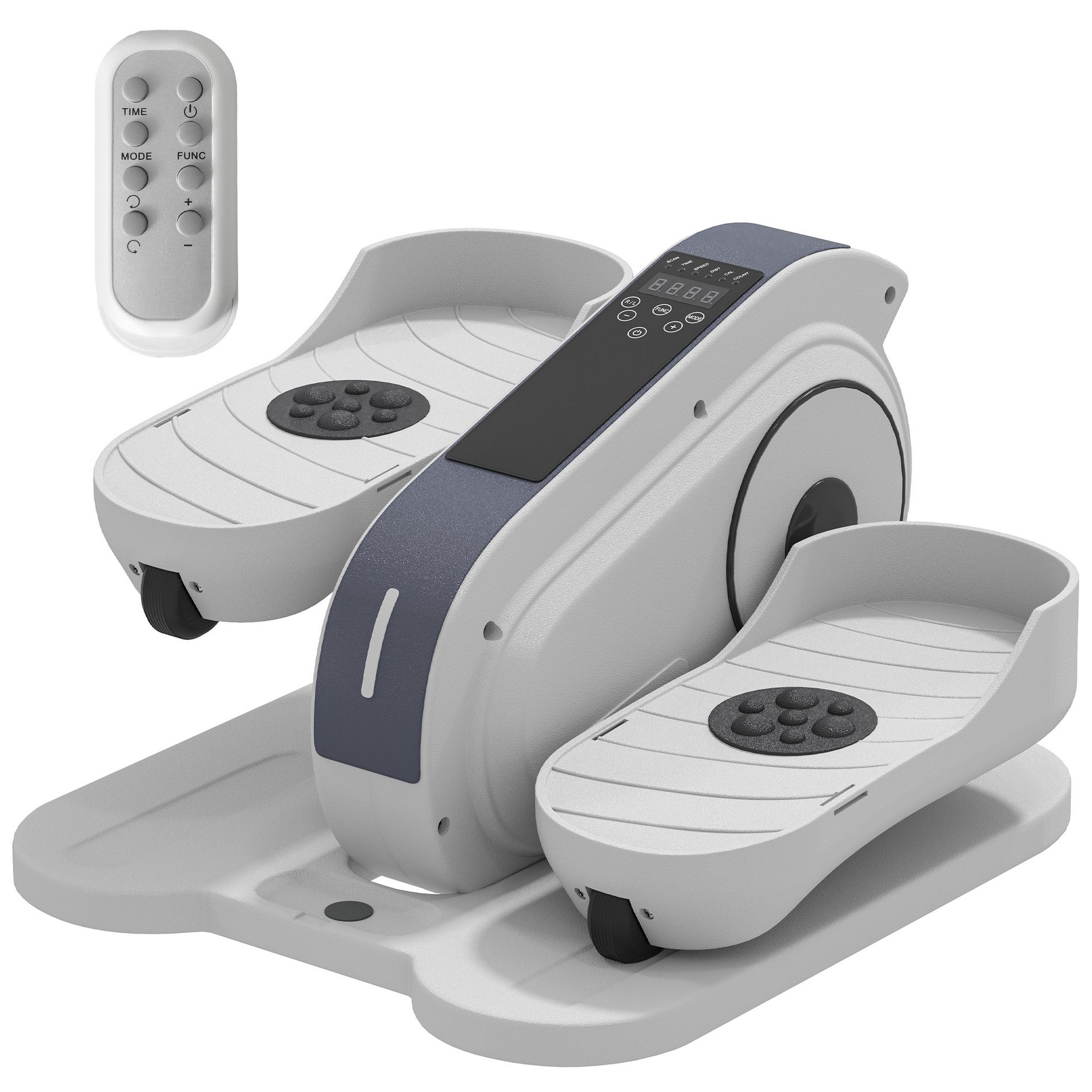 Soozier Under Desk Elliptical Machine, Ellipse Leg Exerciser while Sitting for Seniors with LCD Monitor, Remote Control, and 10 Speeds