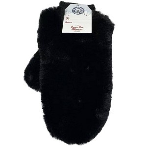 Adult Faux Fur Mittens Black - Bullseye's Playground™ - 1 of 3