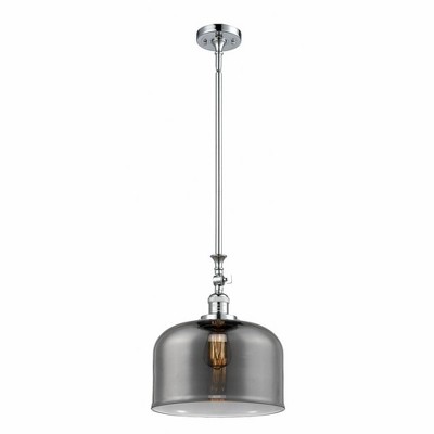 Bell - 1 Light Stem Hung Mini Pendant In Industrial Style-15 Inches Tall and 12 Inches Wide