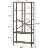 Acekool 5-Tier Industrial Bookcase, 69.5" Rustic Display Shelf with 7 Open Shelves for Living Room, Bedroom, Home Office - 2 of 4
