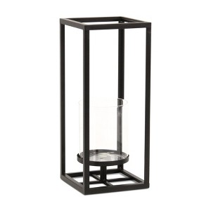 Cheung's Pembertale Tall Square Black Metal Lantern - Small - 1 of 4