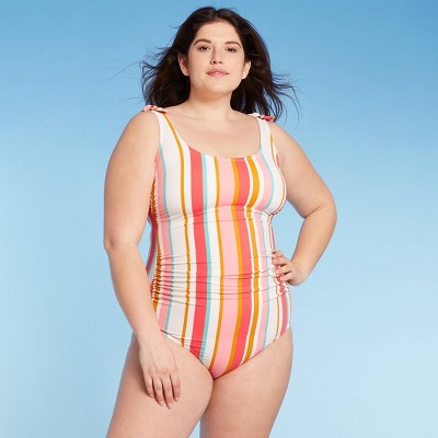 Women's Plus Size One Piece Swimsuit - Kona Sol™ Multi Stripe 26W