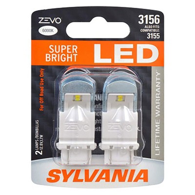 Sylvania Zevo 1157 White LED Super Bright Interior and Exterior Daytime Running DLR and Back Up Reverse Light Mini Light Bulb Set, 2 Pack