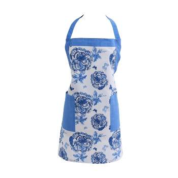 Patricia Heaton Home Blue Florals And Flitters Apron