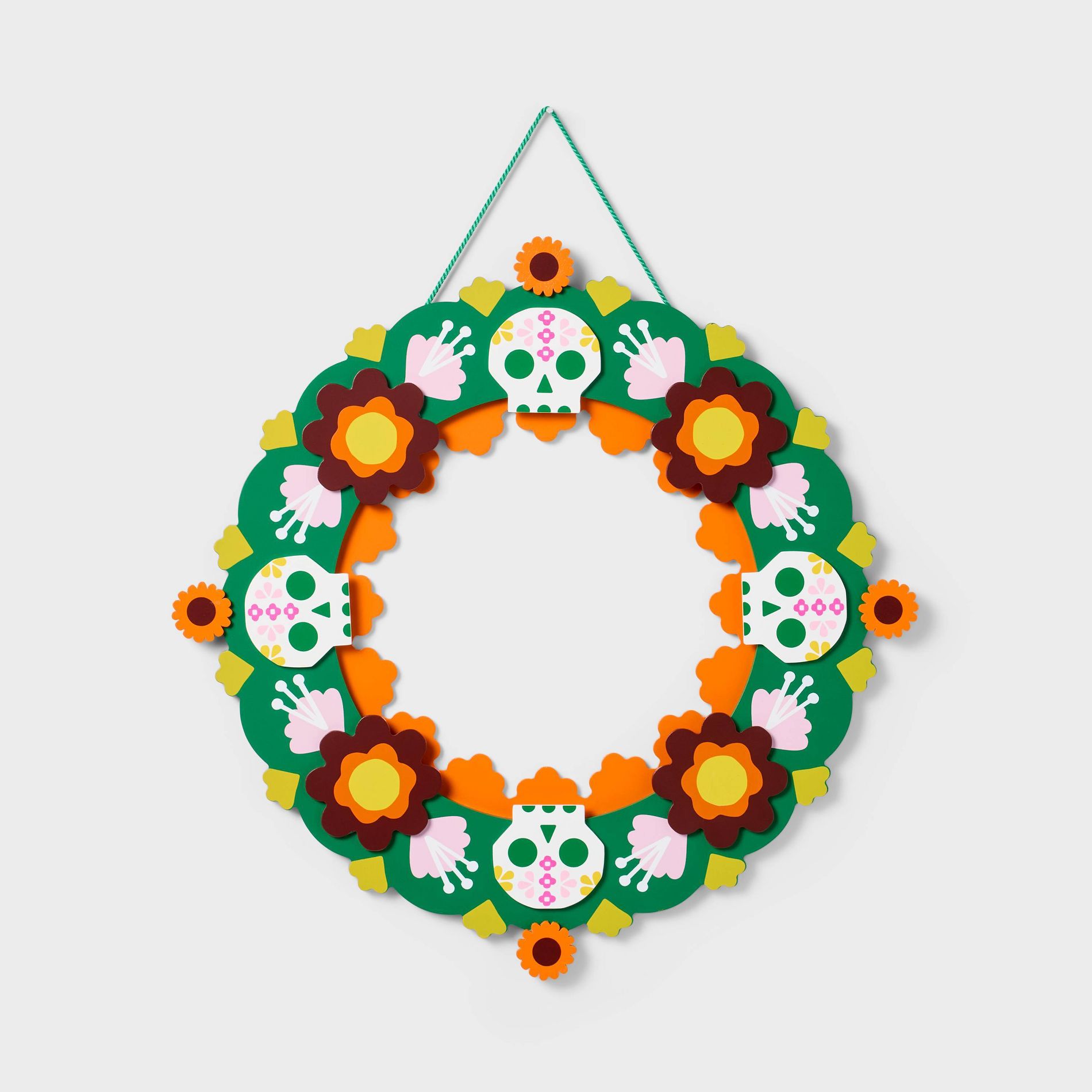 Día de Muertos 16" Wood Floral Wreath