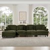 Modular L-Shaped Sectional Sofa with Flared Arms, Removable Ruffles Skirts & Movable Ottoman, Comfy Chenille Deep Seat Couch - 4 of 4
