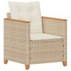 vidaXL Patio Chair with Cushions Beige Poly Rattan - 2 of 4