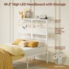 Pinmoco Bed Frame with 49.2 inch High LED Storage Headboard and 2 Drawers, Metal Platform Bed with Charging Station, Height Adjustable - 2 of 4