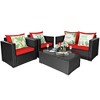 Tangkula 8PCS Rattan Patio Conversation Set Outdoor Furniture Set w/ Cushions - 4 of 4