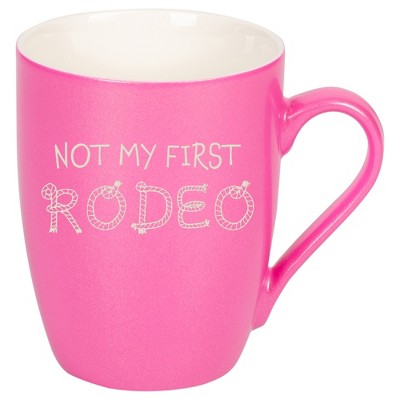100 North Rope Design 10 Ounce Pink Metallic Finish, Comfortably Fits Your Hands, New Bone China Coffee Tea Cup Mug, Not My First Rodeo