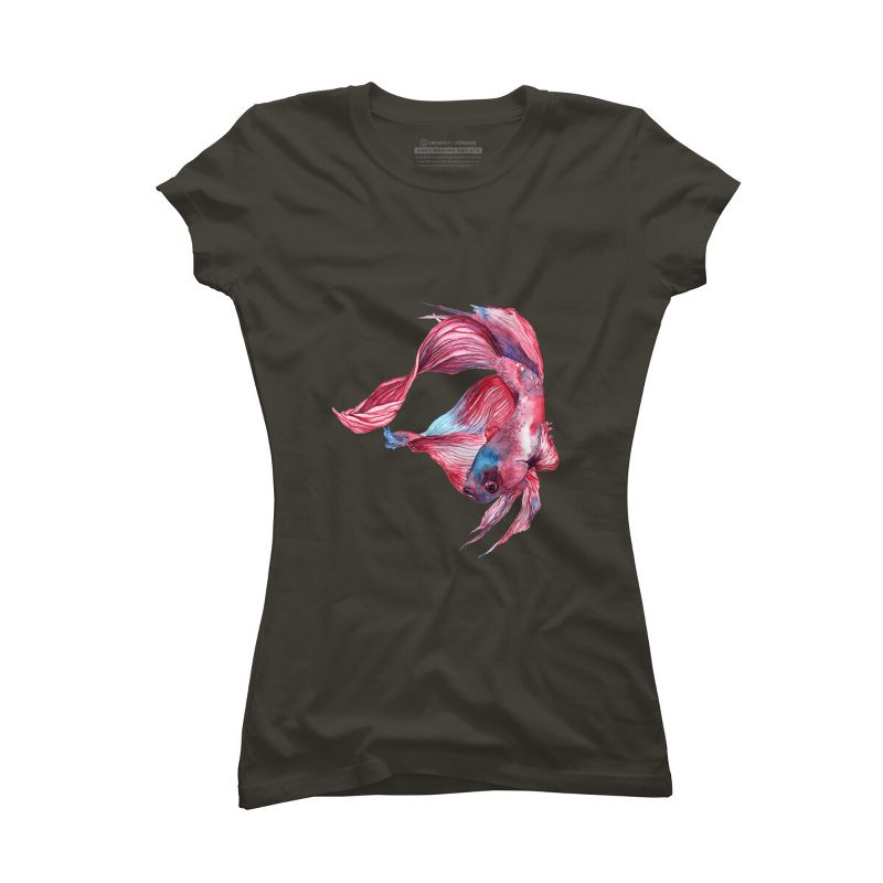 Junior's Design By Humans Betta Fish By GisaPizzatto T-Shirt, 1 of 4