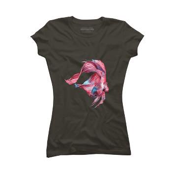 Junior's Design By Humans Betta Fish By GisaPizzatto T-Shirt