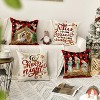 Set of 4 Christmas O Holy Night Jesus Cardinal Buffalo Plaid Throw Pillow Covers - 3 of 3