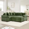 Oversized 79.1" Corduroy Cloud Modular Sectional Sofa Bed with Thick Cushion and Movable Ottoman, 4-Piece Free combination Sofa - 2 of 4