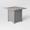 30" Square Stamped Steel Wicker Outdoor Fire Pit - Threshold™: Lava Rock, Heat-Resistant, 50k BTU - 3 of 4
