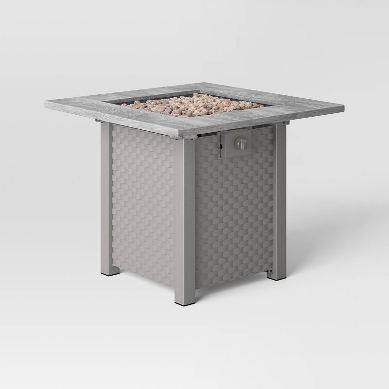 30&#34; Square Stamped Steel Wicker Outdoor Fire Pit - Threshold&#8482;, 4 of 7