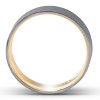 Pompeii3 14k Yellow & Black Gold Mens Satin Finish Flat Comfort Fit Wedding Band - 3 of 4